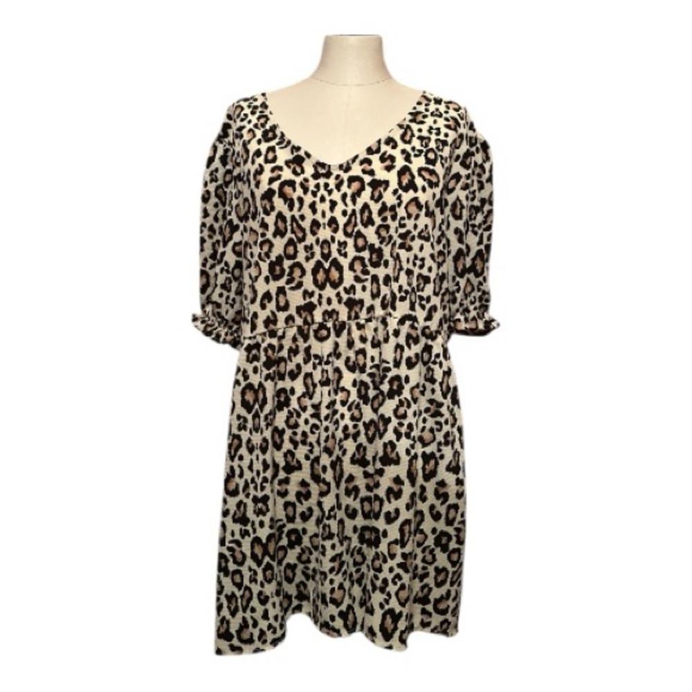 Heimish 3XL animal print v-neck short sleeve baby doll NWOT